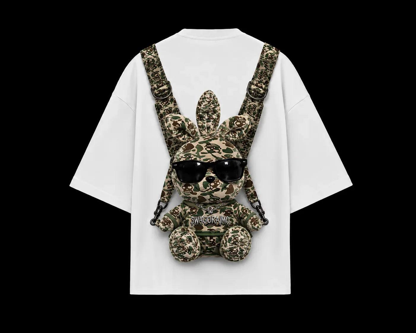 SWAGORAIMO™ Oversized Tactical Streetwear T-Shirt – Utility Strap Detail.