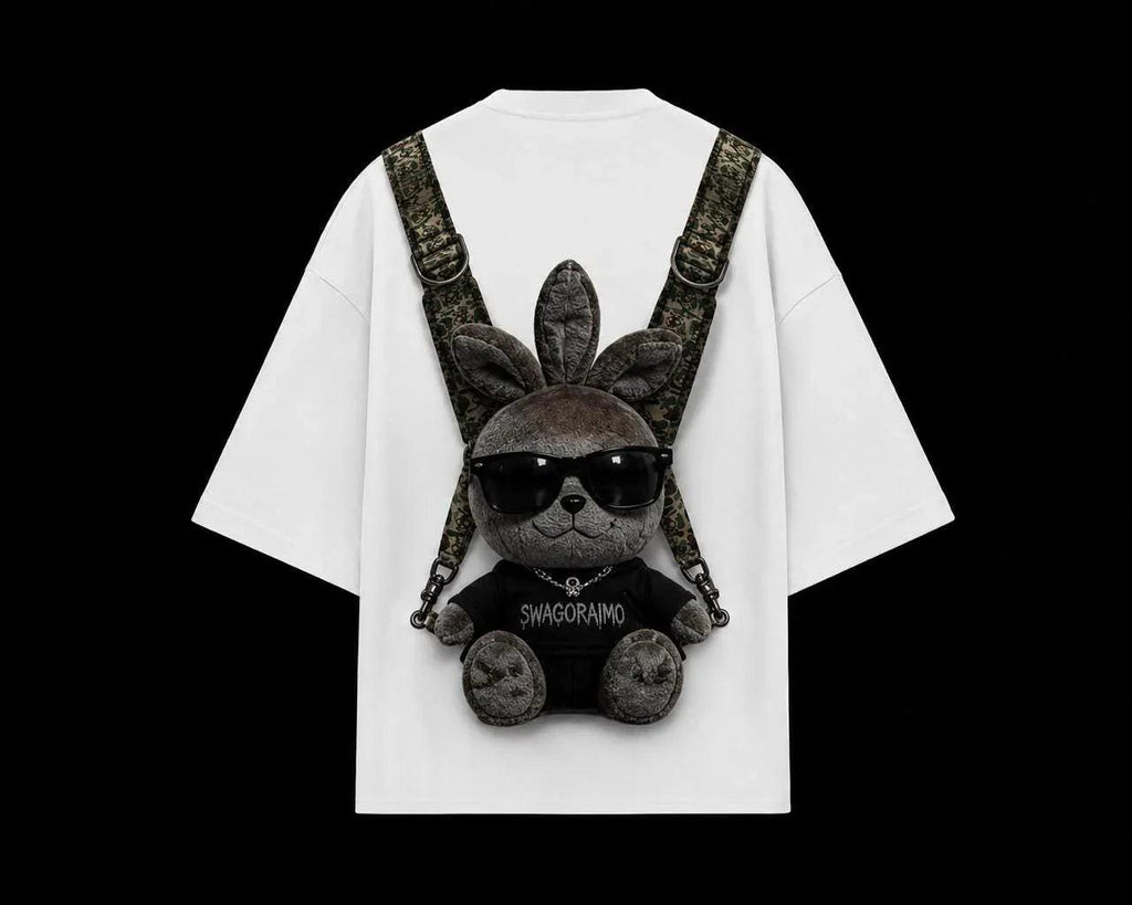 SWAGORAIMO™ Oversized Tactical Streetwear T-Shirt – Utility Strap Detail.