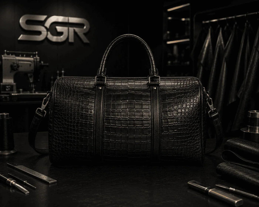 SWAGORAIMO™ Noir Crocodile Prestige Duffle - 𝓢𝓦𝓐𝓖𝓞𝓡𝓐𝓘𝓜𝓞