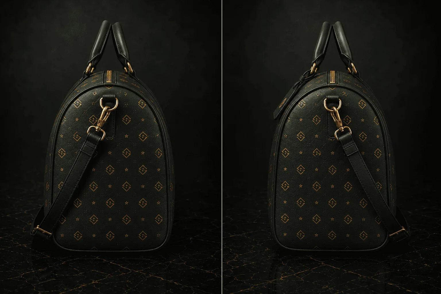SWAGORAIMO™ Luxury Leather Weekender Bag – Gold Hardware & Limited Run.