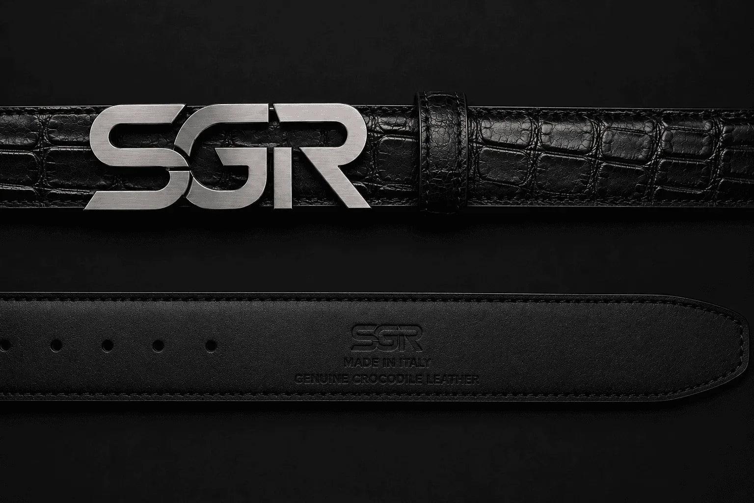 SWAGORAIMO™ SGR Signature Crocodile Belt - 𝓢𝓦𝓐𝓖𝓞𝓡𝓐𝓘𝓜𝓞